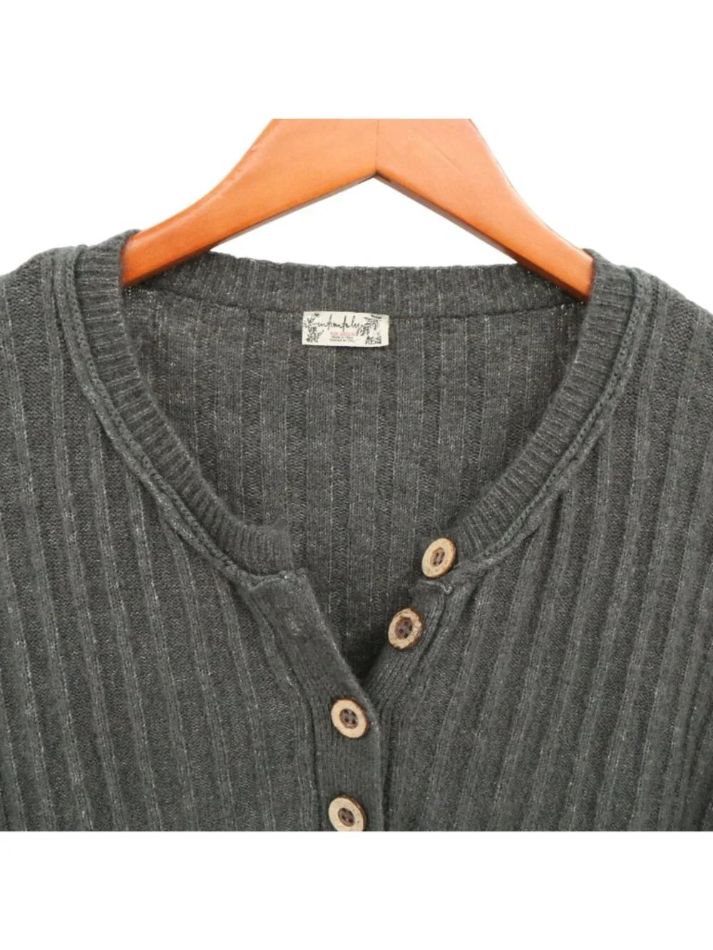 Free People Intimately Around the Clock Pullover Henley Button Sweater XS